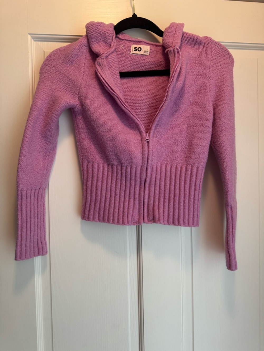 Pink Hooded Women's Sweater - Cozy Ribbed Hem
